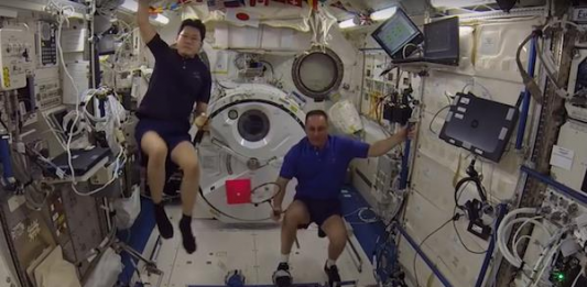 Badminton played on the International Space Station