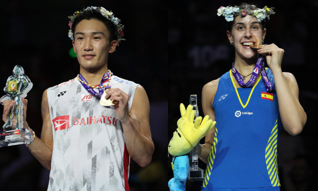 BWF Badminton World 2018: Momota & Marin Bag Medals - Allsportspk