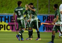 Pakistan vs Newzealand 3rd Test Hockey: Green Shirts win 4-2, Level Series Pakistan's Abu Mahmood celebrates scoring one of his three goals against New Zealand