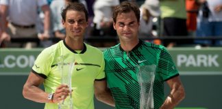 Miami Open Tennis 2017: Federer Outclasses Nadal, Conquers The Cup Roger Federer & Rafael Nadal with their trophies