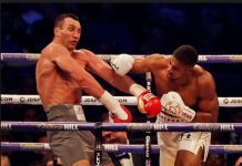 Joshua boxes Klitschtko down in a thriller to claim IBF,WBA,IBO titles