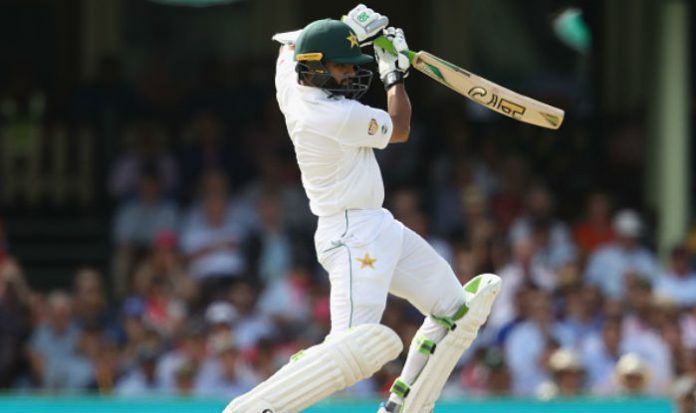 Azhar Alis playing stroke on his way to hald century