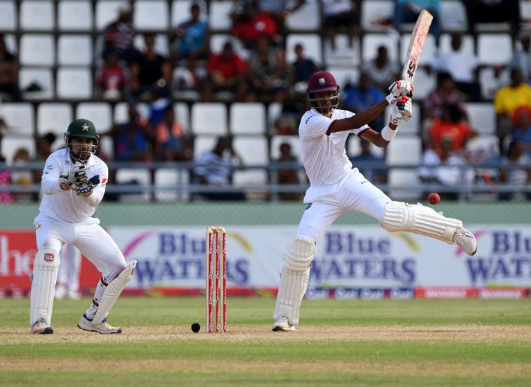 Pak vs West Indies 3rd test Day-3: Chase retired hurt, Windies crawl to 218/5