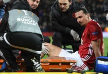 Manchester United striker Ibrahimovic underwent knee surgery