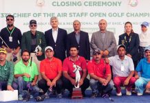 37th CAS Open Golf C’ship 2018 Matloob Ahmed & Aania Farooqi wear the winner caps