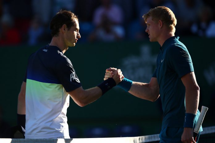 Kyle Edmund and Andy Murray Eastbourne Tennis Intl 2018