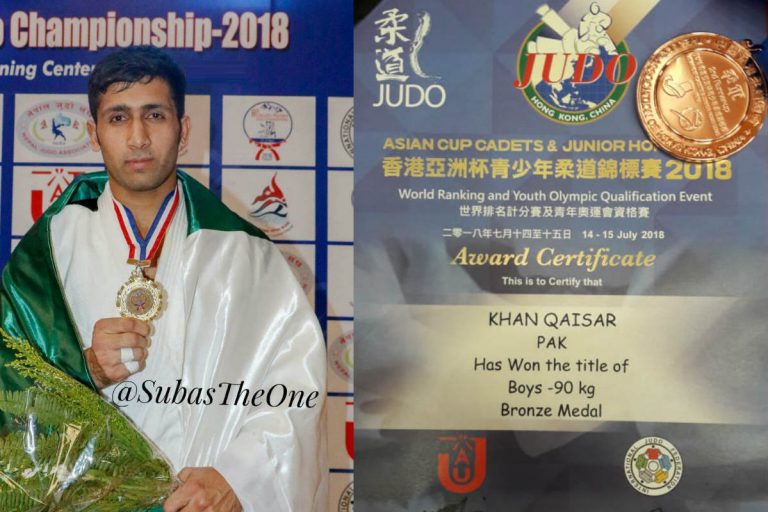 Breaking – Asian (Judo) Cup Cadet; HK: Qaiser Wins; Closer to Qualifying For Youth Olympics