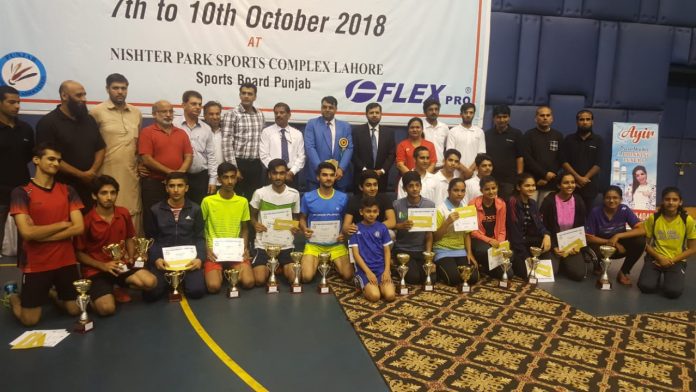 Punjab Jr. Badminton Winners with the Chief Guest and Organizers Punjab Junior Badminton Championship