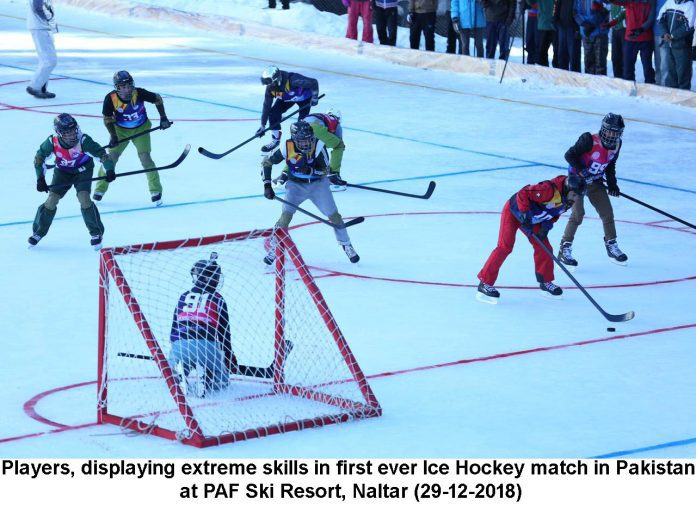 Players in Action 123 Pakistan First Ever Ice Hockey Match