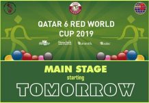 1st Qatar 6 Red World Snooker 2019: Starts 12th January Qatar 6 Red World Cup 2019