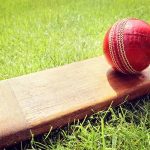 60662444-cricket-ball-resting-on-a-cricket-bat-on-green-grass-of-cricket-pitch