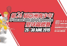 26th Asian Junior Individual Squash ’19 – Macau: Commences On 26th June