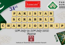 Breaking-31st Masters Pakistan Scrabble C’ship: Hasham Hadi Crowned National Master 2019