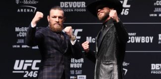MMA-McGregor Vs Cerrone: Fierce Rivals Pre-Match Face Off press conference McGrgor vs Cerrone