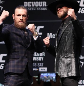 MMA-McGregor Vs Cerrone: Fierce Rivals Pre-Match Face Off press conference McGrgor vs Cerrone