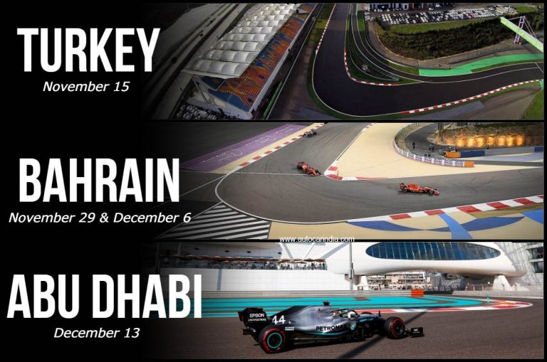 F1 Turkey Bahrain Abu Dhabi