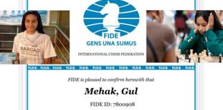 Chess-Woman Candidate Master Title: 2020 Award For Pak’s Mehak Gul