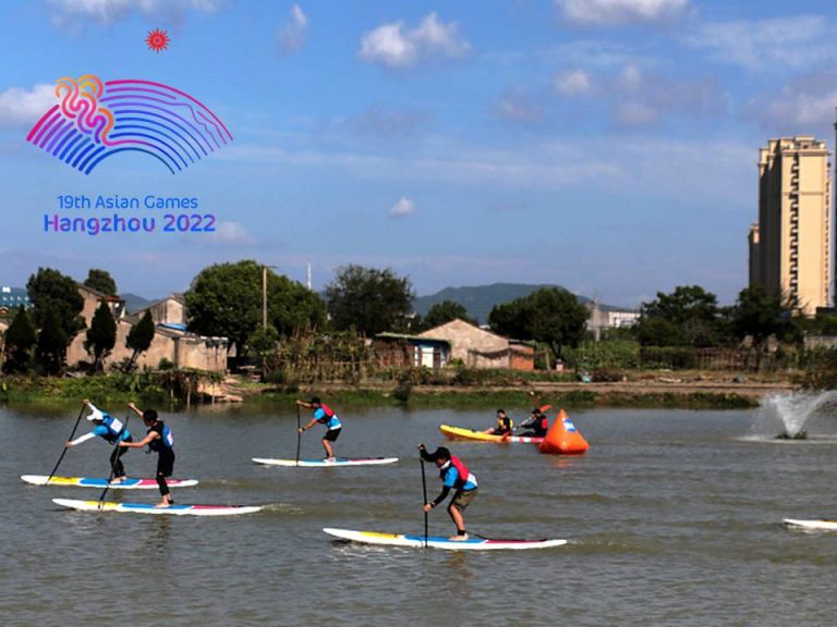 19th Asian Games 2 year count down canoe relay