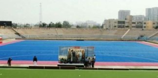 Hockey Pakistan-Edhi Stadium: Both Turfs Damaged Blue and Green Turfs