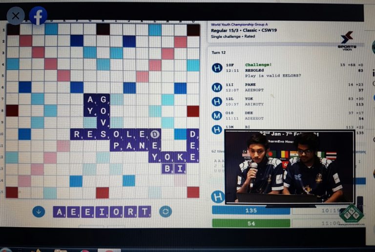 World Scrabble-Gladiators WESPA Youth Cup ’20: Day 1; Sri Lanka & India Win With Authority