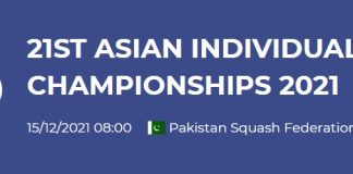 21st Asian Individual Squash C’ship: Hongkong Player’s Dominate Semi Berths