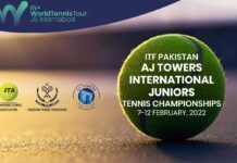 Pakistan-International Junior Tennis Championship 2022: Commences 7th Feb.; 50 Players Participating Including 8 Seeds