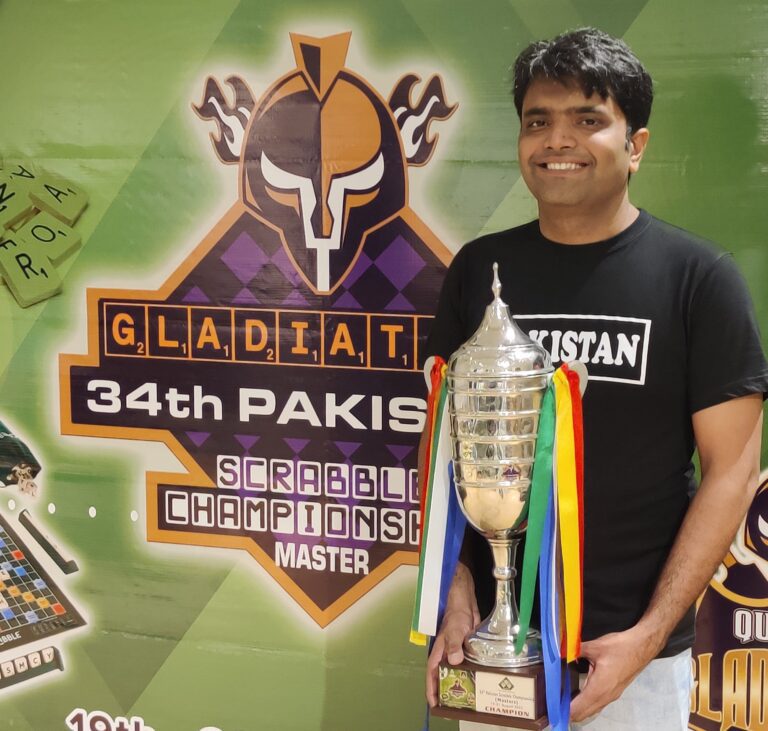 34th Gladiator Pakistan Scrabble Championship; Masters 2022: Waseem Khatri’s Record Tenth Win; Stamps His Authority