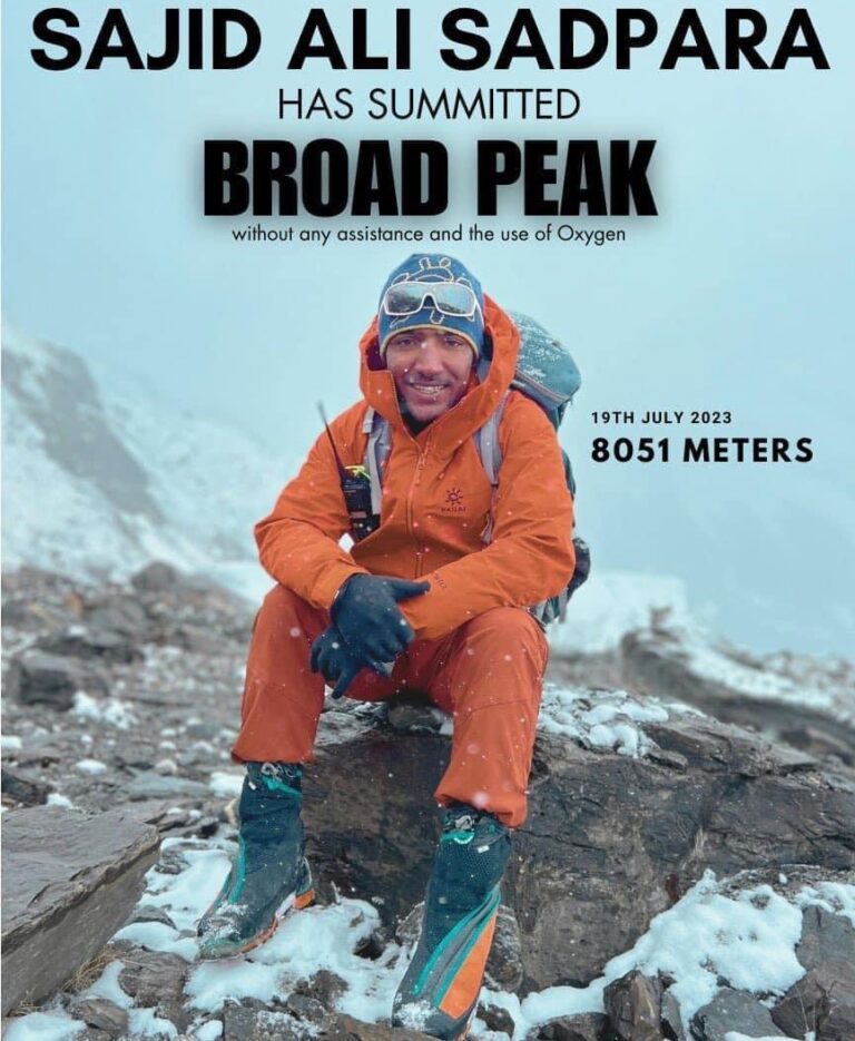2023 Broad Peak: Pak’s Sajid Ali Ascends 12th Highest Mountain Without Oxygen